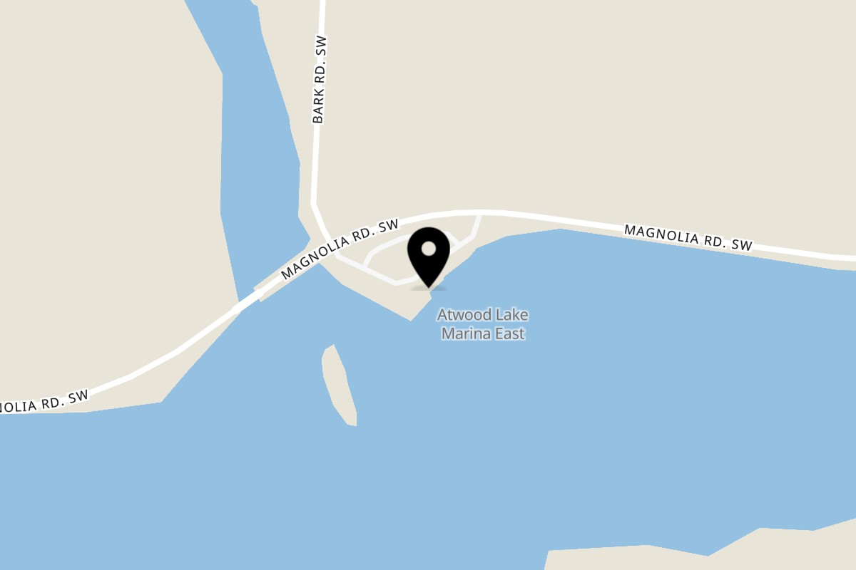 Map showing the location of Sail N' Power Grill on 1601 Magnolia Rd SW in Dellroy